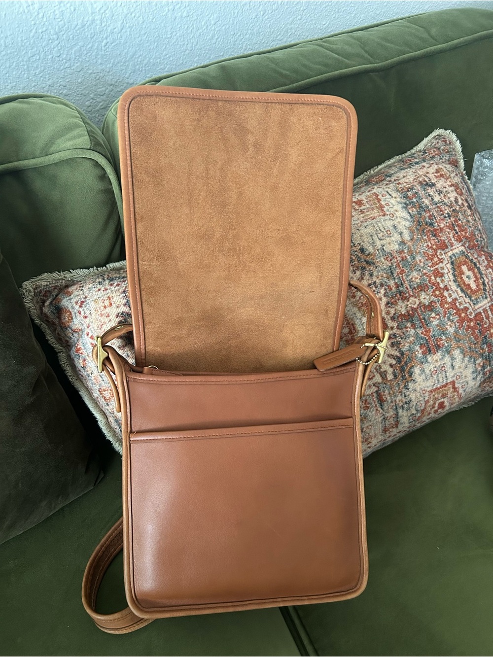 COACH 9144 Vintage Leather Shoulder Bag Camel Brown Authentic Crossbody - Picture 3 of 15